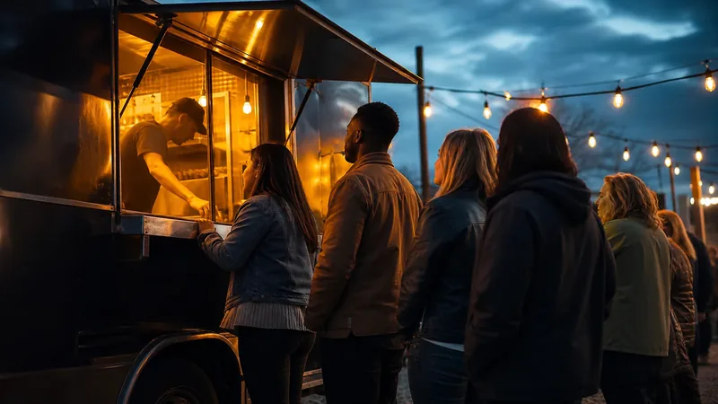 Customers lining up at a food truck window, How to Start a Food Truck in Minneapolis