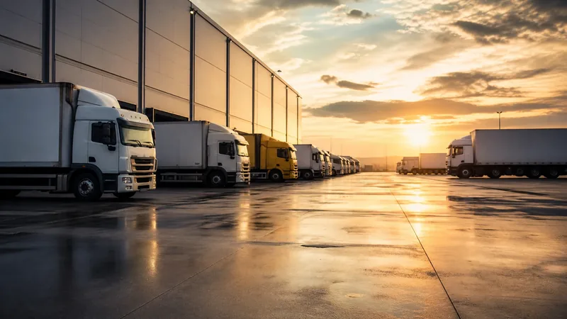 Box trucks and semis at a logistics yard, How to Start a Moving Company in Minnesota